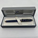 Cross Townsend Marbled Midnight Blue Selectip Rollerball with President George Bush Facsimile Signature & Presidential Seal Engraved on  both the Pen & Box!