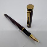 Waterman Exclusive Burgundy & Black Marble Lacquered Fountain  Pen - Fine 18kt Gold  Nib