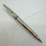 Cartier Art Deco Limited Edition Platinum Plated Ballpoint Pen with Blue Lacquer Accents
