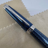 Caran D'ache Leman Grand Bleu Fountain Pen - Medium 18kt Gold Nib