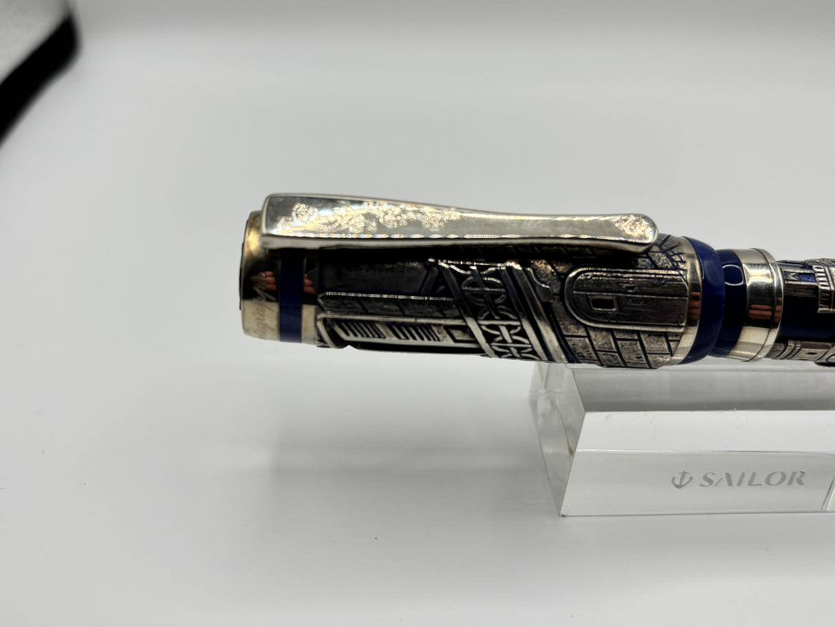Montegrappa Heavy Sterling Silver over Celluloid Body Limited Edition Barbiere Di Siviglia (Barber of Seville)  Rollerball Circa 2009