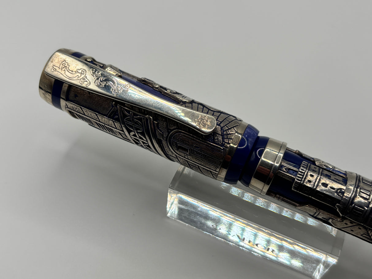 Montegrappa Heavy Sterling Silver over Celluloid Body Limited Edition Barbiere Di Siviglia (Barber of Seville)  Rollerball Circa 2009