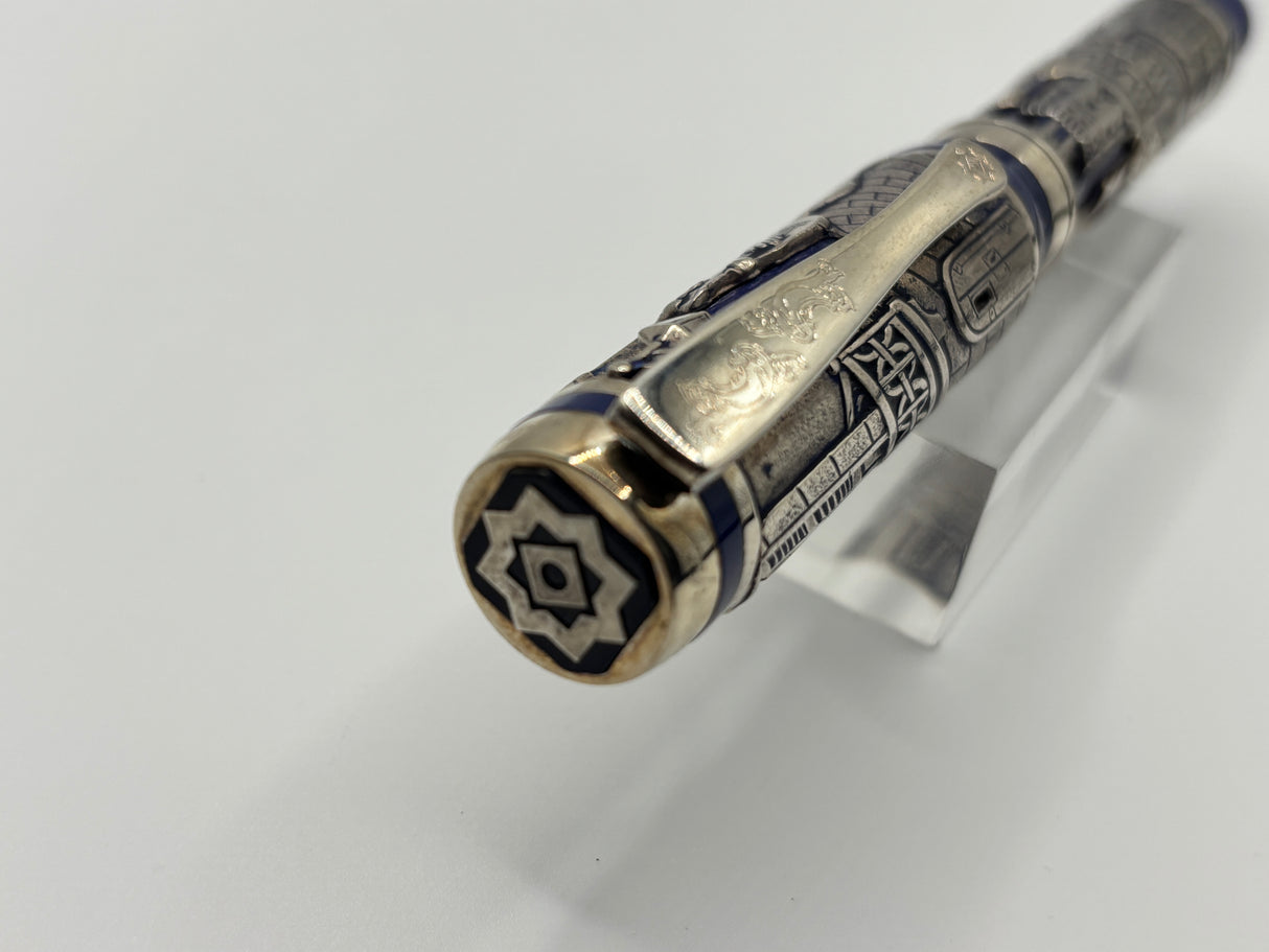 Montegrappa Heavy Sterling Silver over Celluloid Body Limited Edition Barbiere Di Siviglia (Barber of Seville)  Rollerball Circa 2009