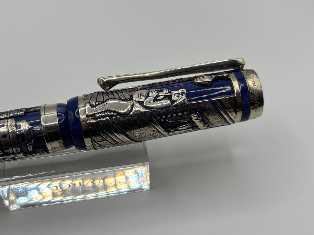 Montegrappa Heavy Sterling Silver over Celluloid Body Limited Edition Barbiere Di Siviglia (Barber of Seville)  Rollerball Circa 2009