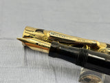 Conkin Crescent-Fill Gold-Filled Filigree Fountain Pen
