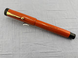 PARKER Early Senior Duofold Bandless Orange Ebonite Fountain Pen - Large DUOFOLD Imprint - RARE, especially in such Beautiful Condition!!