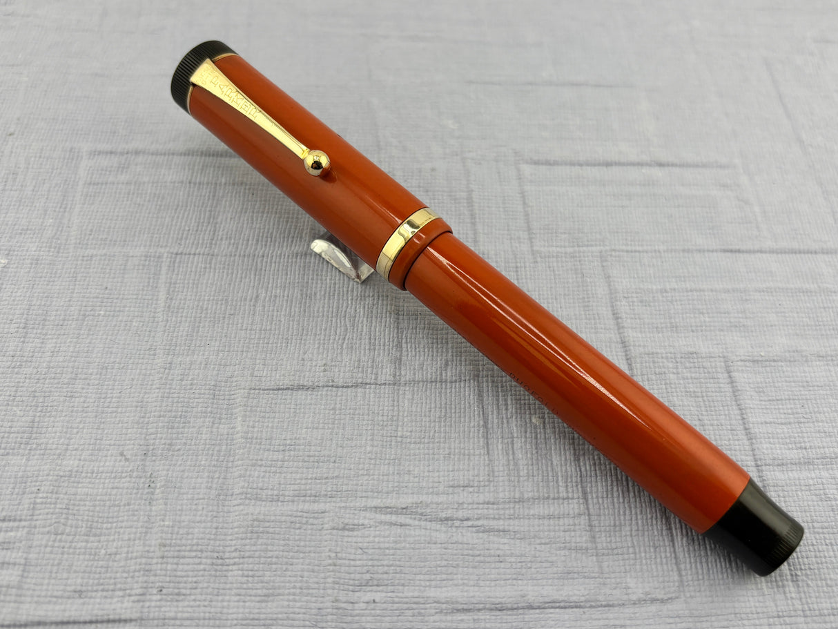PARKER Duofold Senior Orange Permanite ("Big Red") Fountain Pen