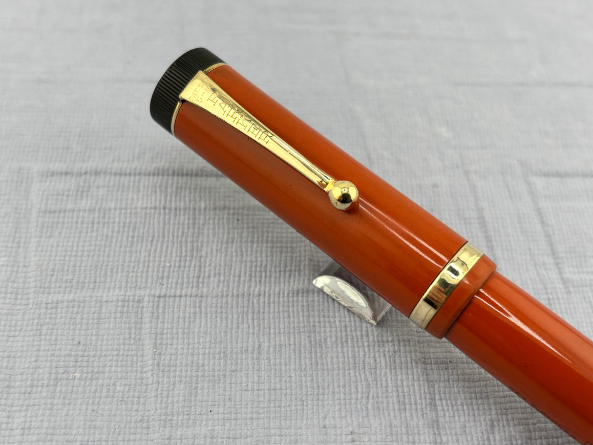PARKER Duofold Senior Orange Permanite ("Big Red") Fountain Pen