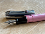 Aurora Talentum Pink Barrel/Chrome Cap Fountain Pen  - Medium 14k Gold nib