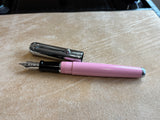 Aurora Talentum Pink Barrel/Chrome Cap Fountain Pen  - Medium 14k Gold nib