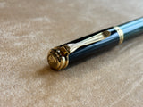 Pelikan M400 Green stripe Black cap Fountain Pen - Gold nib 14K Extra Fine