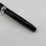 Montegrappa Black - Engraved Lines Clip Fountain Pen - Medium Stainless Steel Nib