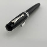 Montegrappa Black - Engraved Lines Clip Fountain Pen - Medium Stainless Steel Nib