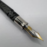 Visconti Wall Street Glittering Silver Celluloid Fountain Pen  - Fine 14kt Gold Nib