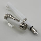 Montegrappa Fortuna Caduceus Medical White Resin Fountain Pen - Medium Stainless Steel Nib