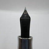 Visconti Wall Street Glittering Silver Celluloid Fountain Pen  - Fine 14kt Gold Nib