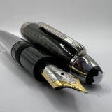 Montblanc Meisterstuck LeGrand Solitaire Carbon Steel #146 Fountain Pen - Medium 18kt Gold Nib