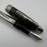 Montblanc Meisterstuck LeGrand Solitaire Carbon Steel #146 Fountain Pen - Medium 18kt Gold Nib