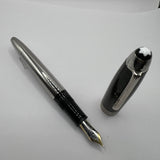 Montblanc Meisterstuck LeGrand Solitaire Carbon Steel #146 Fountain Pen - Medium 18kt Gold Nib