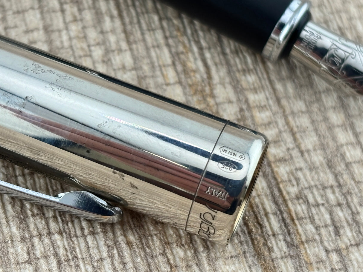 Ferrari di Varese Settelaghi Italy sterling silver cap 925  mother of pearl barrel - Fountain Pen