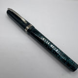 Visconti Wall Street Glittering Blue Celluloid Fountain Pen  - Fine 14kt Gold Nib