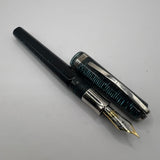 Visconti Wall Street Glittering Blue Celluloid Fountain Pen  - Fine 14kt Gold Nib
