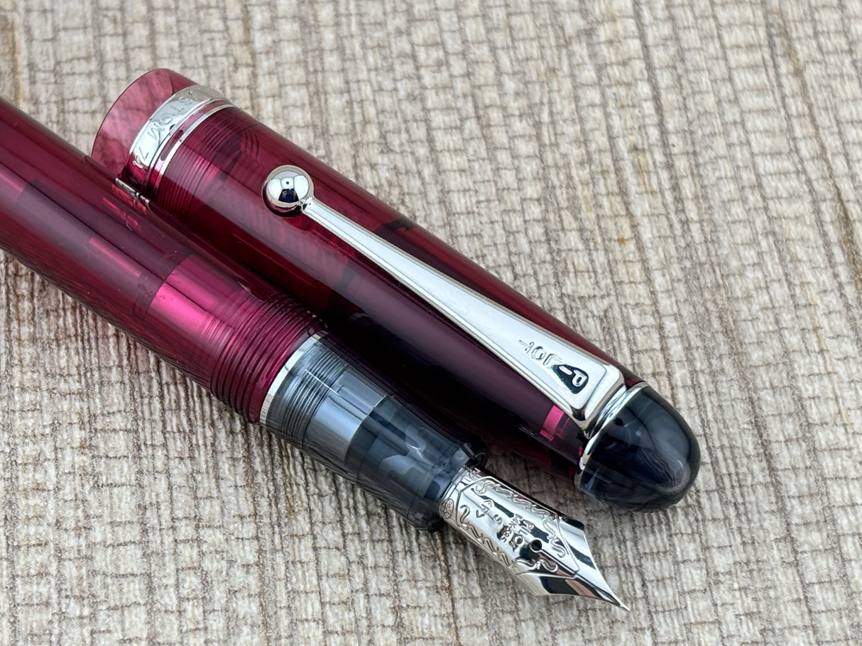 Pilot Custom 74 Semi Transparent Tinted Merlot/Burgundy Finish - Fountain Pen
