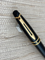 Waterman Expert Black Gold Trim  - Rollerball Pen