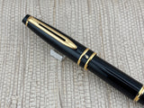 Waterman Expert Black Gold Trim  - Rollerball Pen