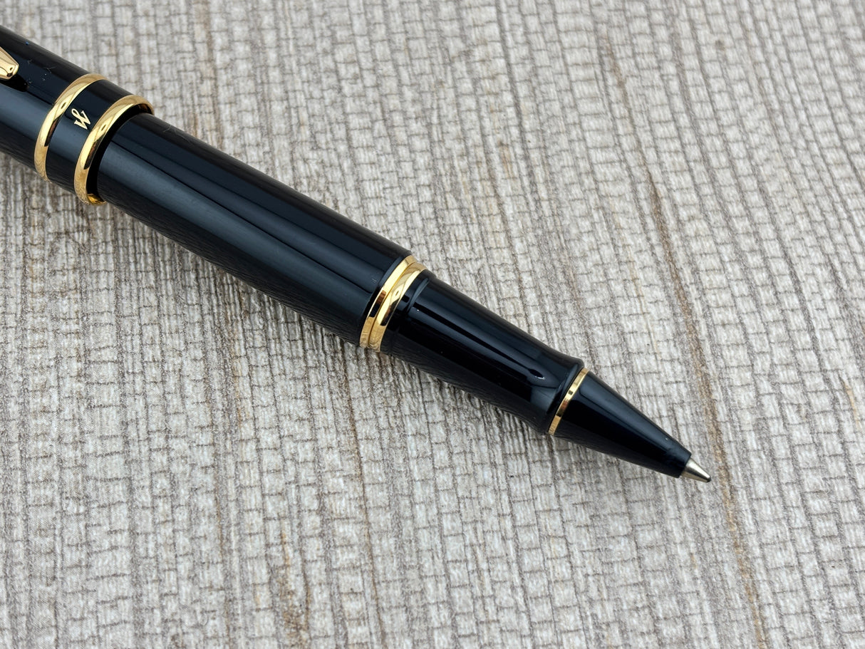 Waterman Expert Black Gold Trim  - Rollerball Pen