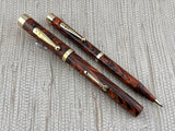 Waterman 55 Set Red/Orange Woodgrain Hard Rubber - Fountain Pen