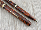 Waterman 55 Set Red/Orange Woodgrain Hard Rubber - Fountain Pen