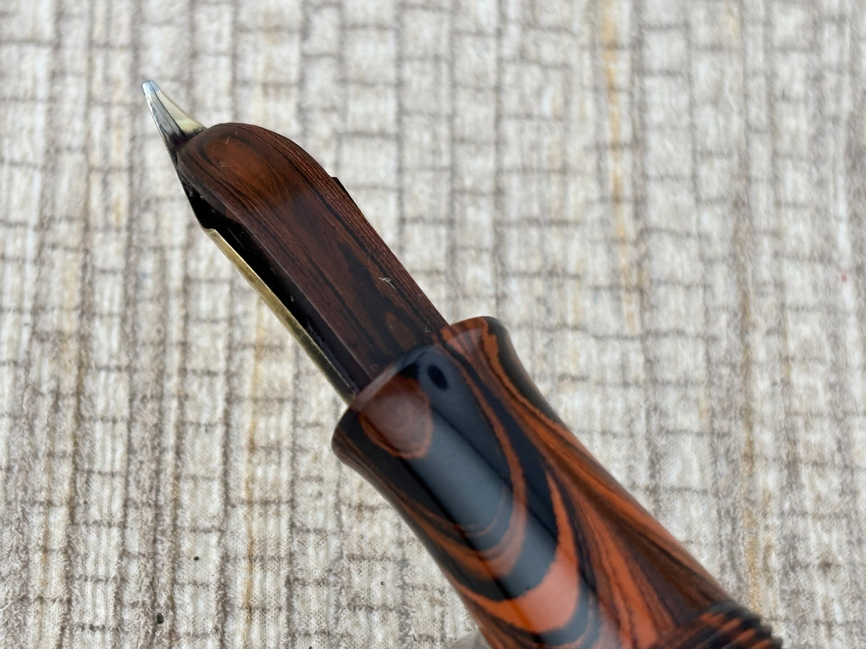 Waterman 55 Set Red/Orange Woodgrain Hard Rubber - Fountain Pen