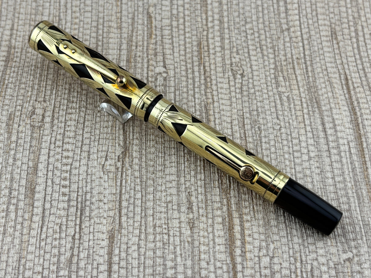 Waterman 0552 Basketweave Gold Filled Circa 1920 - Fountain Pen