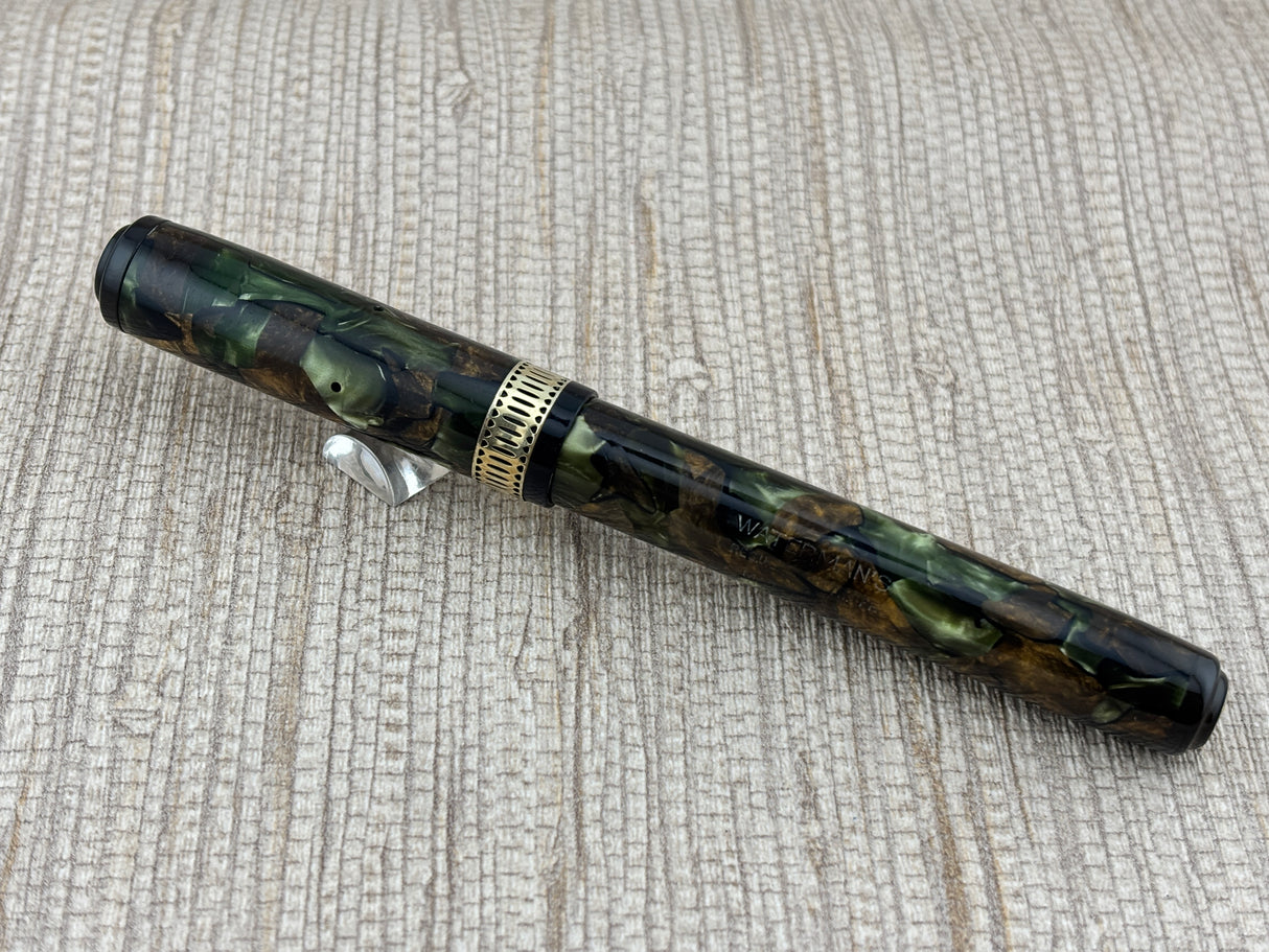 Waterman Patrician Moss Agate Rare In This Condition! - Fountain Pen