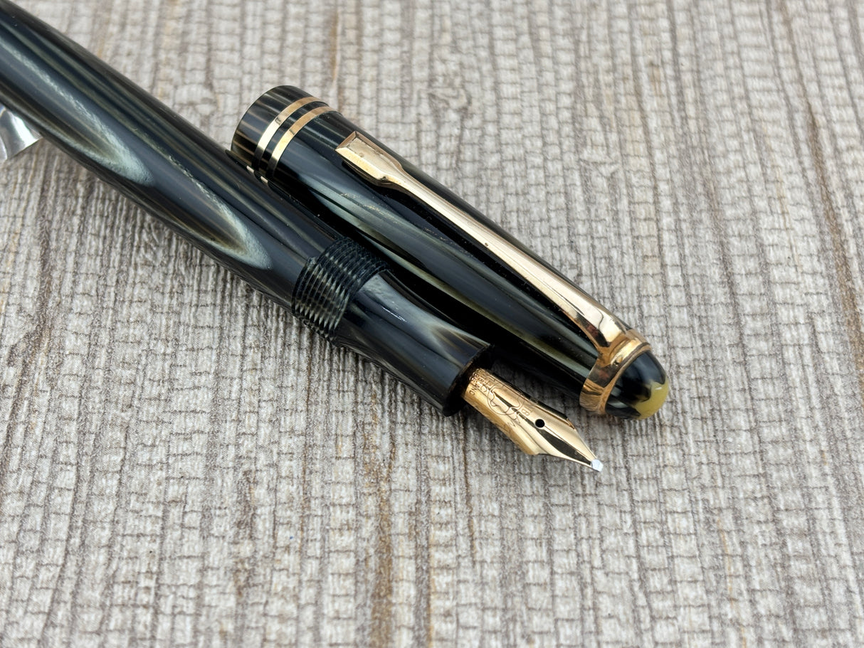 Montblanc 242 Grey Tiger Eye OBB Nib!  condition - condition! - Fountain Pen
