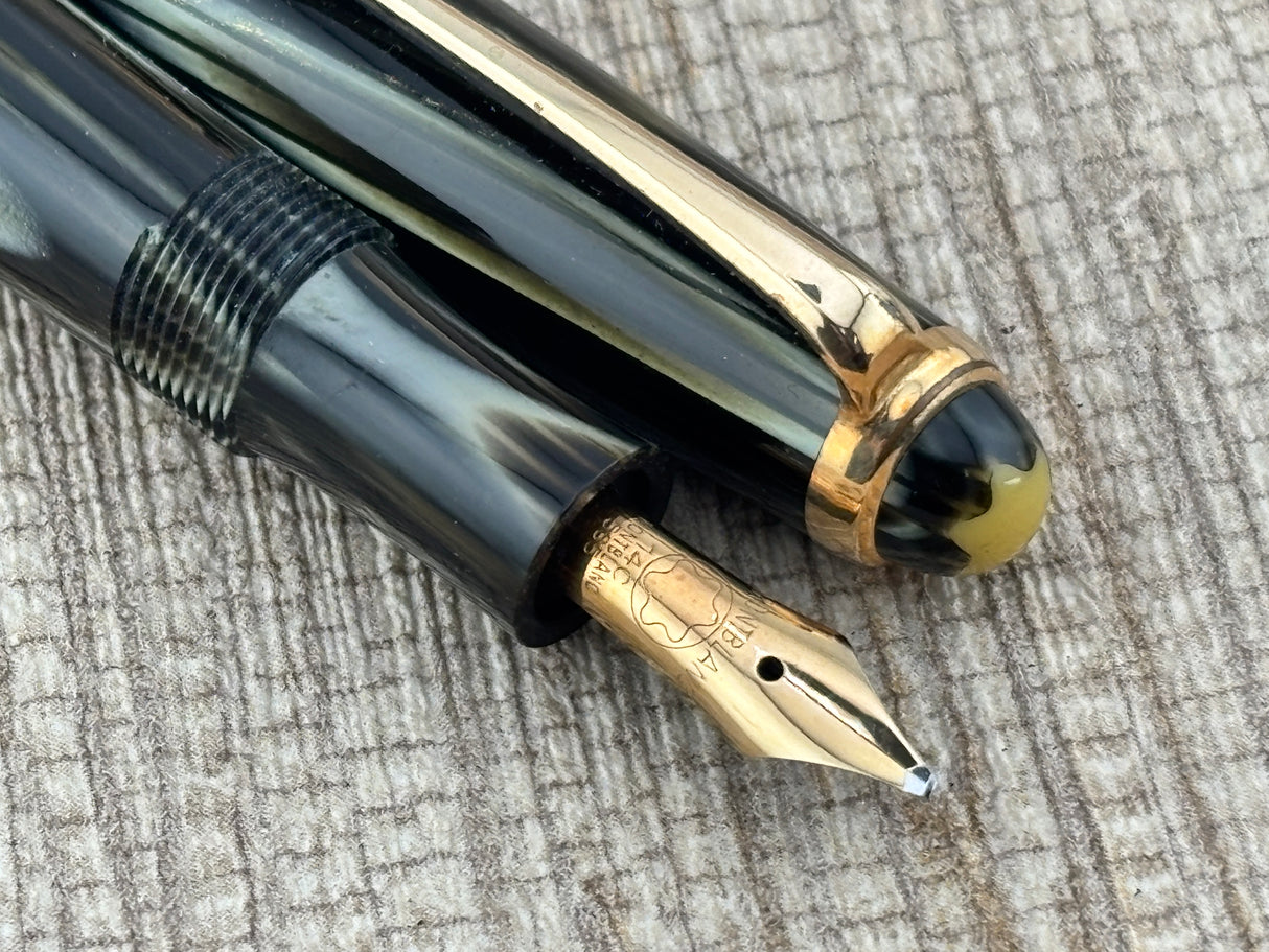 Montblanc 242 Grey Tiger Eye OBB Nib!  condition - condition! - Fountain Pen