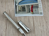 Montegrappa Mid-Size Reminiscence Sterling Silver Greek Key Pattern Faceted  Rollerball Pen