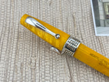 Montegrappa Extra Lustrous Yellow Celluloid  Large Gold Nib #8 Fountain Pen - Fine 18kt Gold Nib