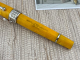 Montegrappa Extra Lustrous Yellow Celluloid  Large Gold Nib #8 Fountain Pen - Fine 18kt Gold Nib