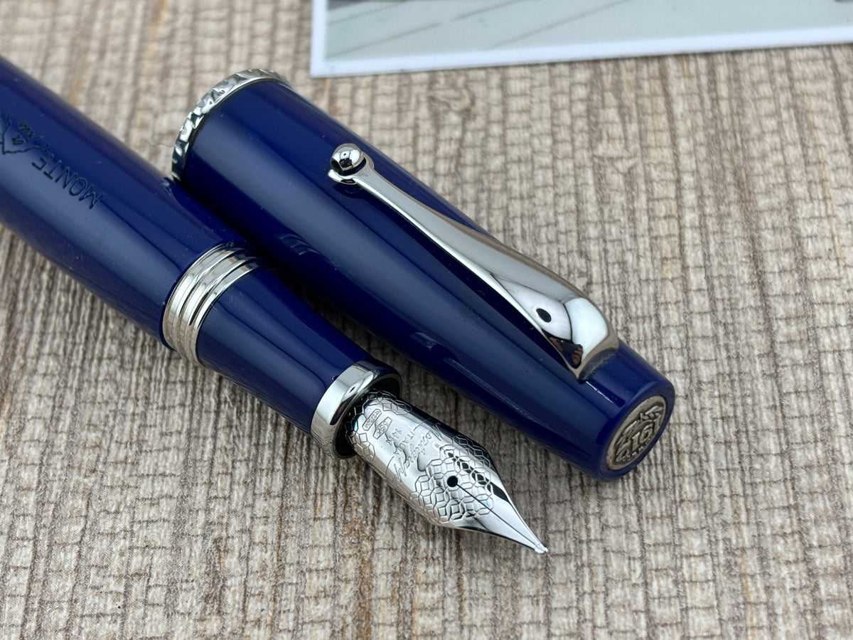 Montegrappa "Monte Grappa" Blue Gold  Fountain Pen - Broad 14kt Gold Nib