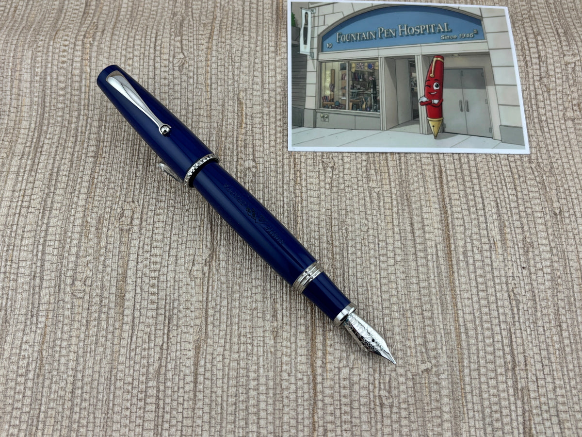 Montegrappa "Monte Grappa" Blue Gold  Fountain Pen - Broad 14kt Gold Nib