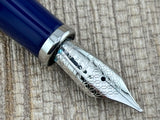 Montegrappa "Monte Grappa" Blue Gold  Fountain Pen - Broad 14kt Gold Nib