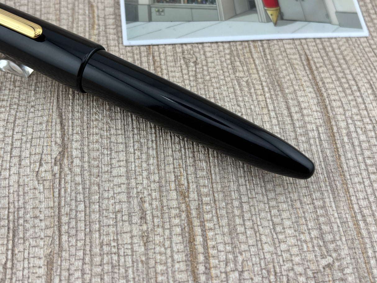 Sailor King of Pen 21K Gold Nib Naginata Togi Cross Point Black Hard Rubber (Ebonite) Fountain Pen