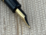 Sailor King of Pen 21K Gold Nib Naginata Togi Cross Point Black Hard Rubber (Ebonite) Fountain Pen