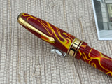 Conway Stewart Model "100" Yellow Swirl Fountain Pen - Medium Italic 18kt Gold Factory Nib (Circa 2005)