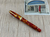 Conway Stewart Model "100" Yellow Swirl Fountain Pen - Medium Italic 18kt Gold Factory Nib (Circa 2005)