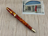 Conway Stewart Model "100" Yellow Swirl Fountain Pen - Medium Italic 18kt Gold Factory Nib (Circa 2005)