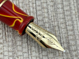 Conway Stewart Model "100" Yellow Swirl Fountain Pen - Medium Italic 18kt Gold Factory Nib (Circa 2005)