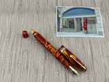 Conway Stewart Model "100" Yellow Swirl Fountain Pen - Medium Italic 18kt Gold Factory Nib (Circa 2005)